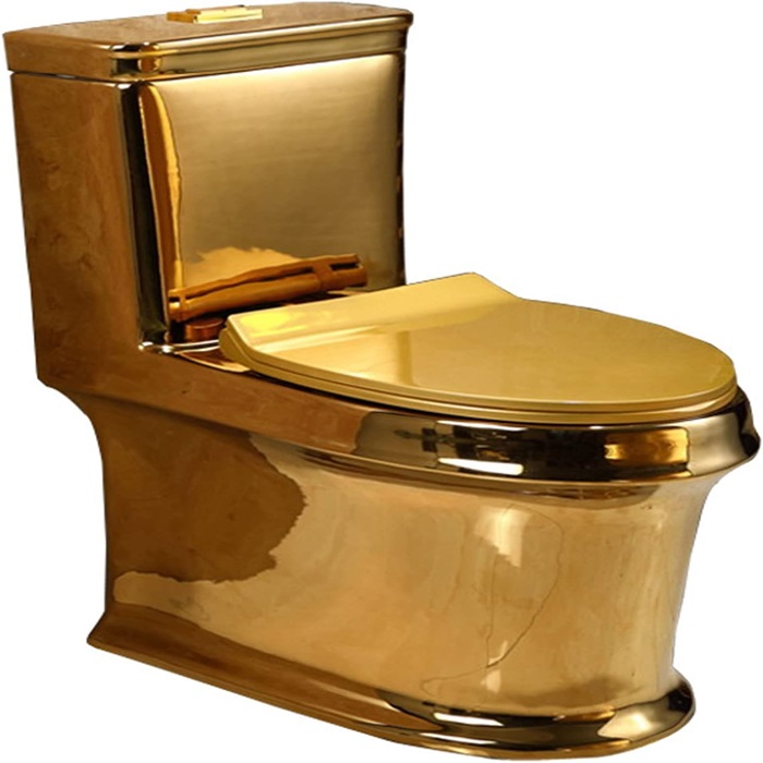 Gold Ceramic Toilet Retro Fashion