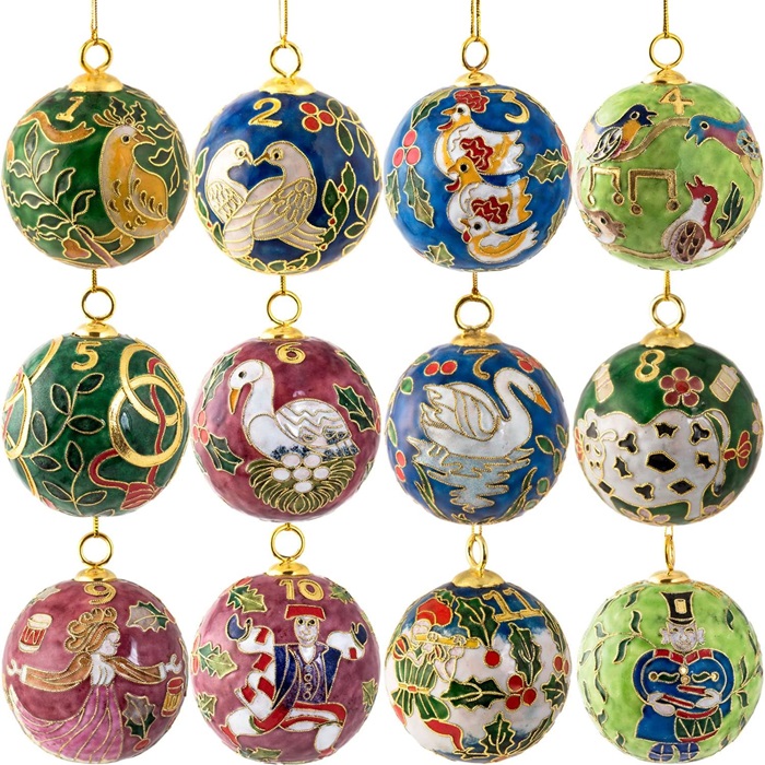 Twelve Days of Christmas Ball Ornaments